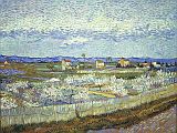 Courtauld 06 Vincent Van Gogh - Peach blossom in the Crau 6. Vincent van Gogh - Peach Blossom in the Crau, March-April 1889, 65 x 81 cm. Crau is a wide plain that lies to the north-east of Arles. Van Gogh: �the big one is a poor landscape with little cottages, blue skyline of the Alpilles foothills, sky white and blue. The foreground, patches of land surrounded by cane hedges, where small peach trees are in bloom � everything is small there, the gardens, the fields, the orchards and the trees, even the mountains, as in certain Japanese landscapes, which is the reason why the subject attracted me�.
